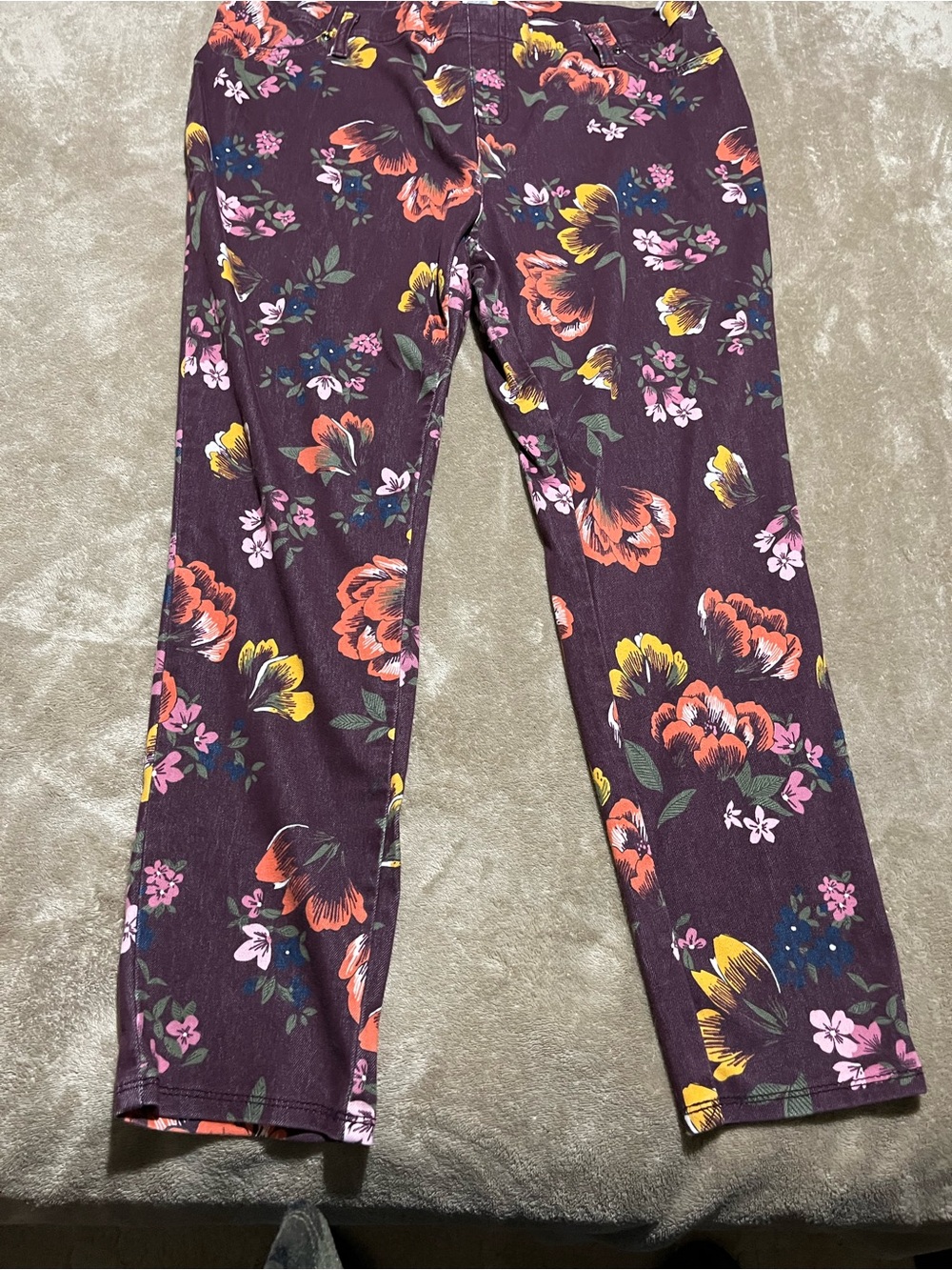 Terra Sky Floral Print Purple Capris-16/18